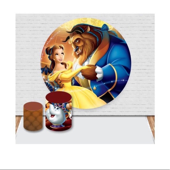 Party Background The Beauty and the Beast(4pieces) $98NEW** Rounded fabric